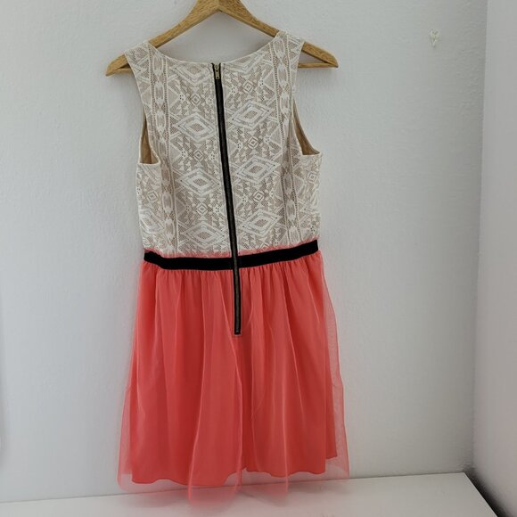 NEW Maurices Dress Womens 11 / 12 Citrus Tulle Cream Lace Lined NWT - Picture 3 of 11